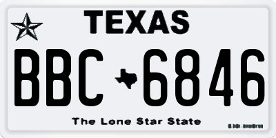 TX license plate BBC6846