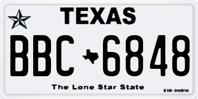 TX license plate BBC6848