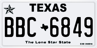 TX license plate BBC6849