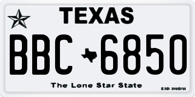 TX license plate BBC6850