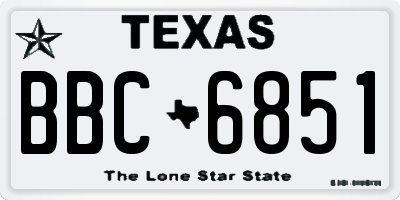 TX license plate BBC6851