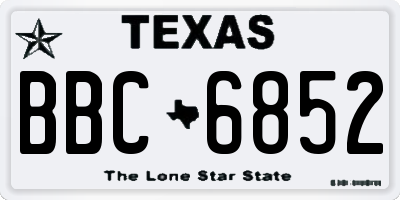 TX license plate BBC6852