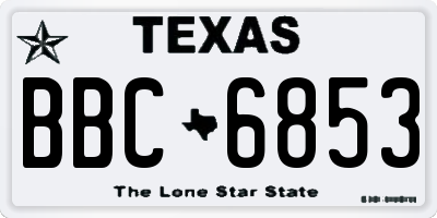TX license plate BBC6853