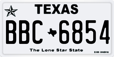 TX license plate BBC6854