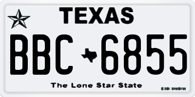TX license plate BBC6855