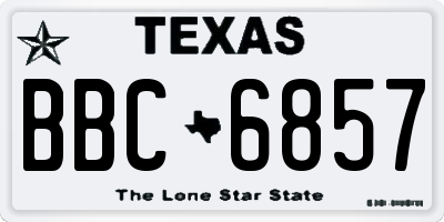 TX license plate BBC6857