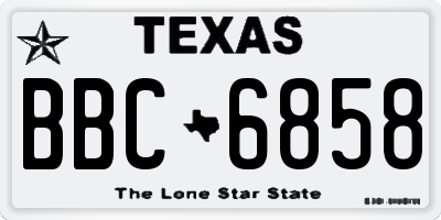 TX license plate BBC6858