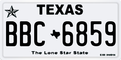 TX license plate BBC6859