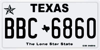 TX license plate BBC6860