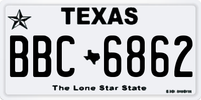 TX license plate BBC6862