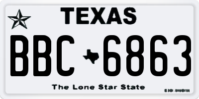 TX license plate BBC6863
