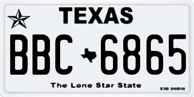 TX license plate BBC6865