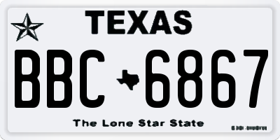 TX license plate BBC6867