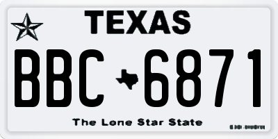 TX license plate BBC6871