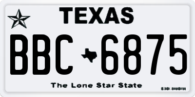 TX license plate BBC6875