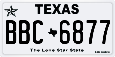 TX license plate BBC6877