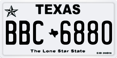 TX license plate BBC6880