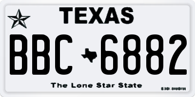 TX license plate BBC6882