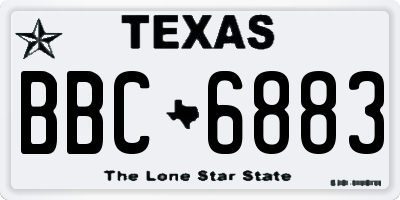 TX license plate BBC6883