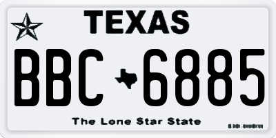 TX license plate BBC6885