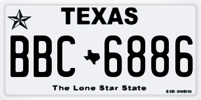 TX license plate BBC6886
