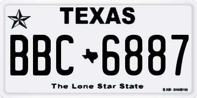 TX license plate BBC6887