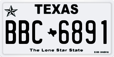 TX license plate BBC6891