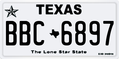 TX license plate BBC6897