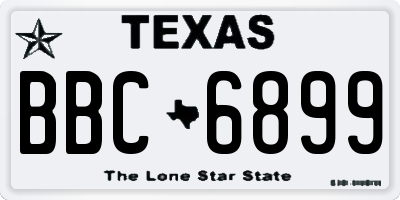 TX license plate BBC6899