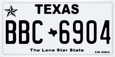 TX license plate BBC6904