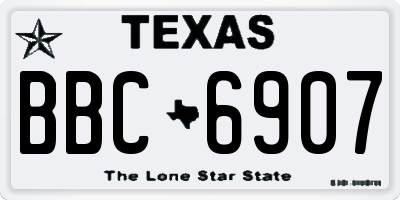 TX license plate BBC6907