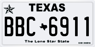 TX license plate BBC6911