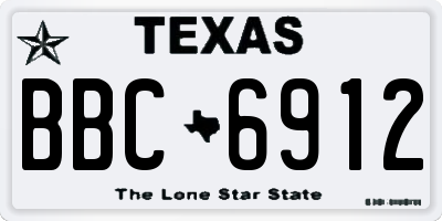 TX license plate BBC6912