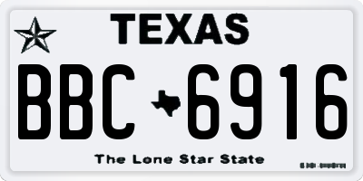 TX license plate BBC6916