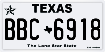 TX license plate BBC6918