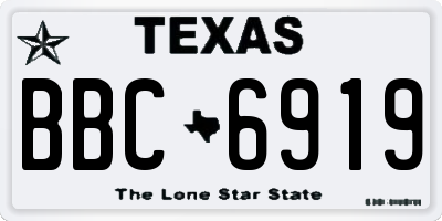 TX license plate BBC6919