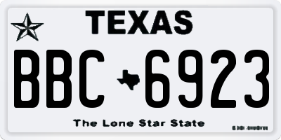 TX license plate BBC6923