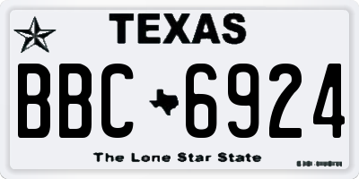 TX license plate BBC6924