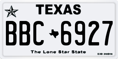 TX license plate BBC6927