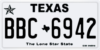TX license plate BBC6942