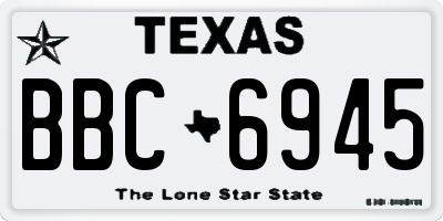 TX license plate BBC6945