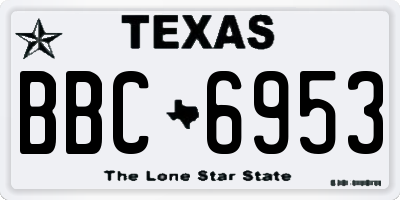 TX license plate BBC6953