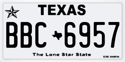 TX license plate BBC6957