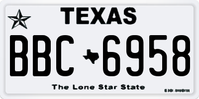 TX license plate BBC6958