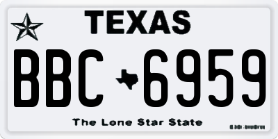 TX license plate BBC6959