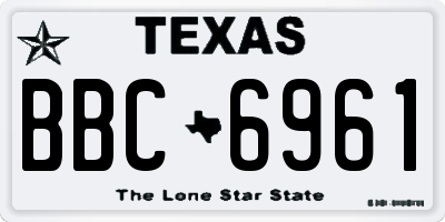 TX license plate BBC6961