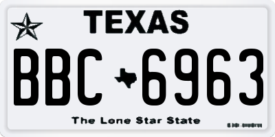 TX license plate BBC6963