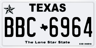 TX license plate BBC6964