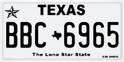 TX license plate BBC6965