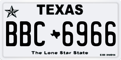 TX license plate BBC6966